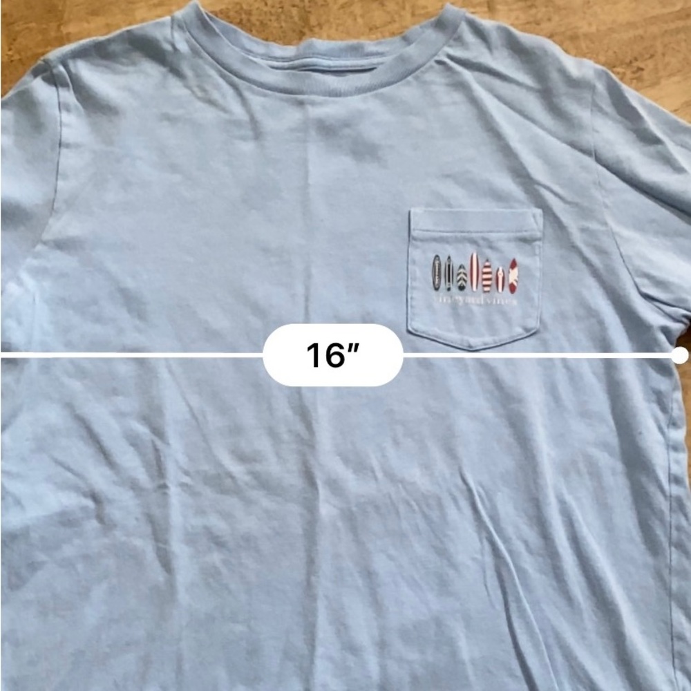 Vineyard Vines Youth Size Medium (12-14) Lt Blue Pocket Short Sleeve Graphic Tee - Picture 11 of 14